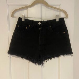 Re / Done Black Denim Women's Shorts size 26